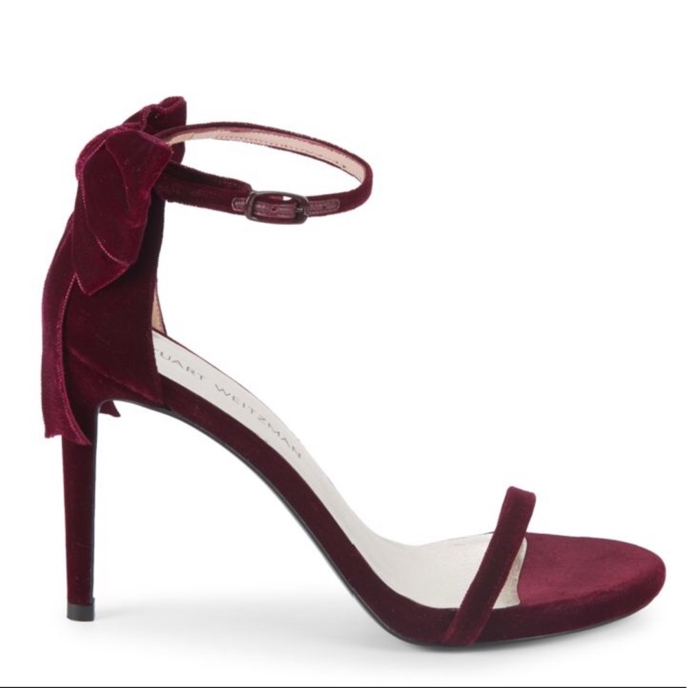 Stuart Weitzman Mybow Suede Stiletto Sandals - Picture 5 of 5